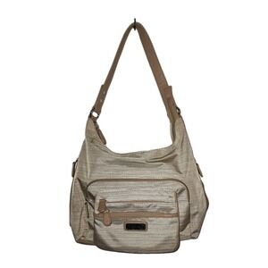 Vintage St. John's Bay Tan Canvas Multi Sac Crossover Bag Many Pockets
